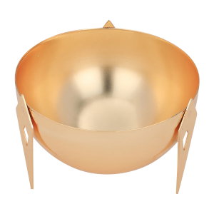 تمرية استيل السيف غاليري، دائرية، بغطاء، بأرجل ذهبي - فضي product image 2