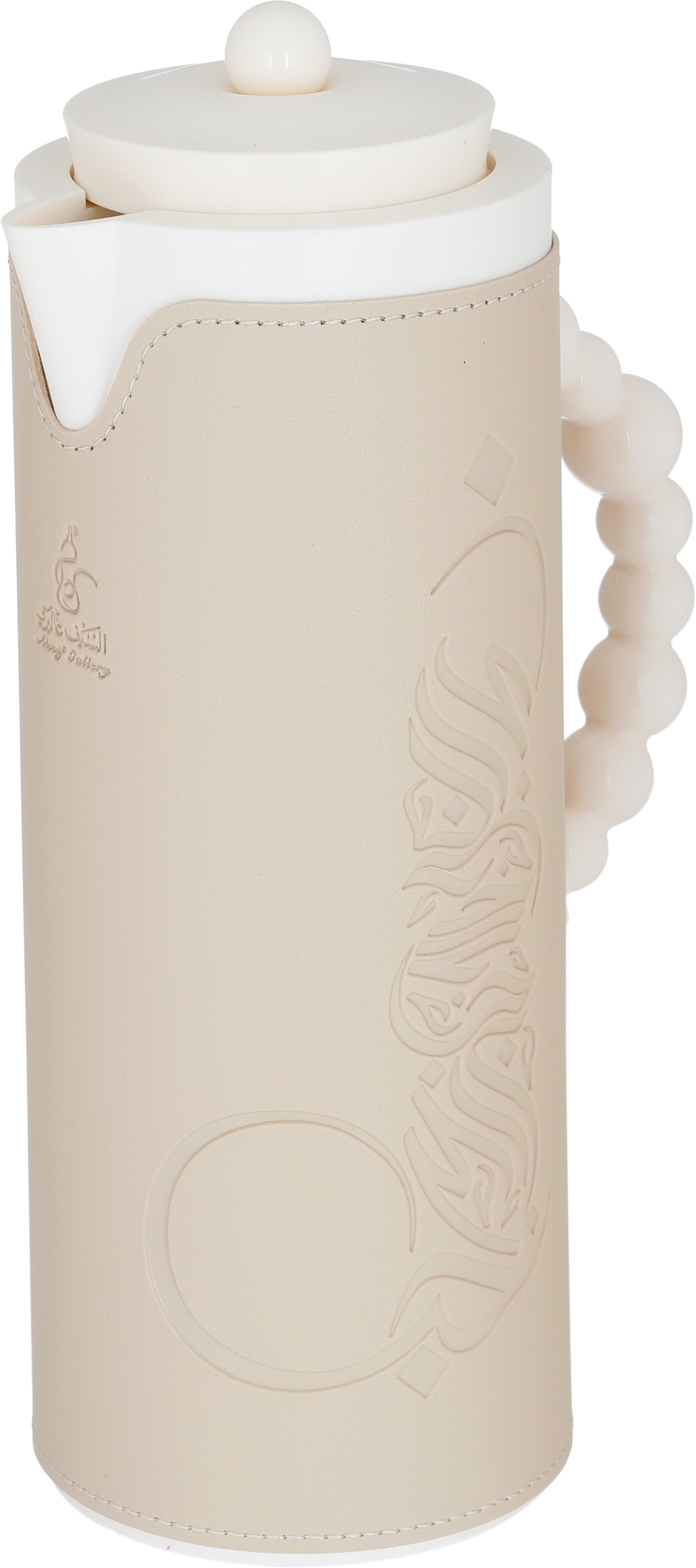 Al Saif Gallery Royal 7 glass thermos, 1 liter, plastic outer shell with leather cover - beige product image 4