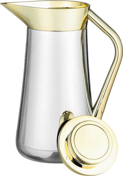 ترمس الهدا ستانلس استيل السيف غاليري، 1 لتر، يد ذهبي، ضغاط - فضي لامع product image 4