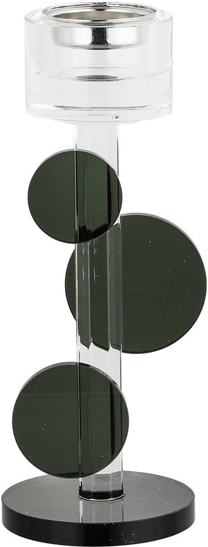 مبخرة زجاج السيف غاليري، 8x8x21 سم، قاعدة دائري - أسود شفاف product image