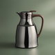 Al Saif GalleryAl-Diriyah Thermos, 0.5 Liter, Glass Inner Container, Stainless Steel Outer Body, Self-Service, Push-Button - Glossy Black Dark Wood product image 1