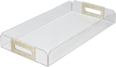 طقم طوفريات تقديم اكريلك السيف غاليري، قطعتين - شفاف كريمي product image 2