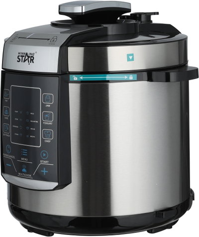Winning Star ST-9303 Electric Pressure Cooker, 1000W, 6L, 14 Functions, Digital, Touch Control - Black Silver product image 2