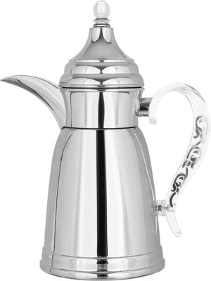 Al Saif Gallery Qamar Thermos Dallah, 0.35 L, Transparent Handle, Stainless Steel Inner Case, Stainless Steel Outer Body - Silver product image 2