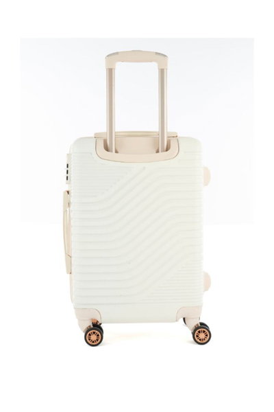 طقم شنط سفر ABS ليمرا، 5 مقاسات، 4 عجلات، زاويه 360 درجة، LMA-1464 - بيج ذهبي product image 4