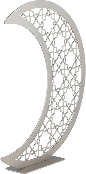 إستاند زينة بنقش إسلامي استيل، شكل هلال، 25x5x31  سم - بيج product image 2
