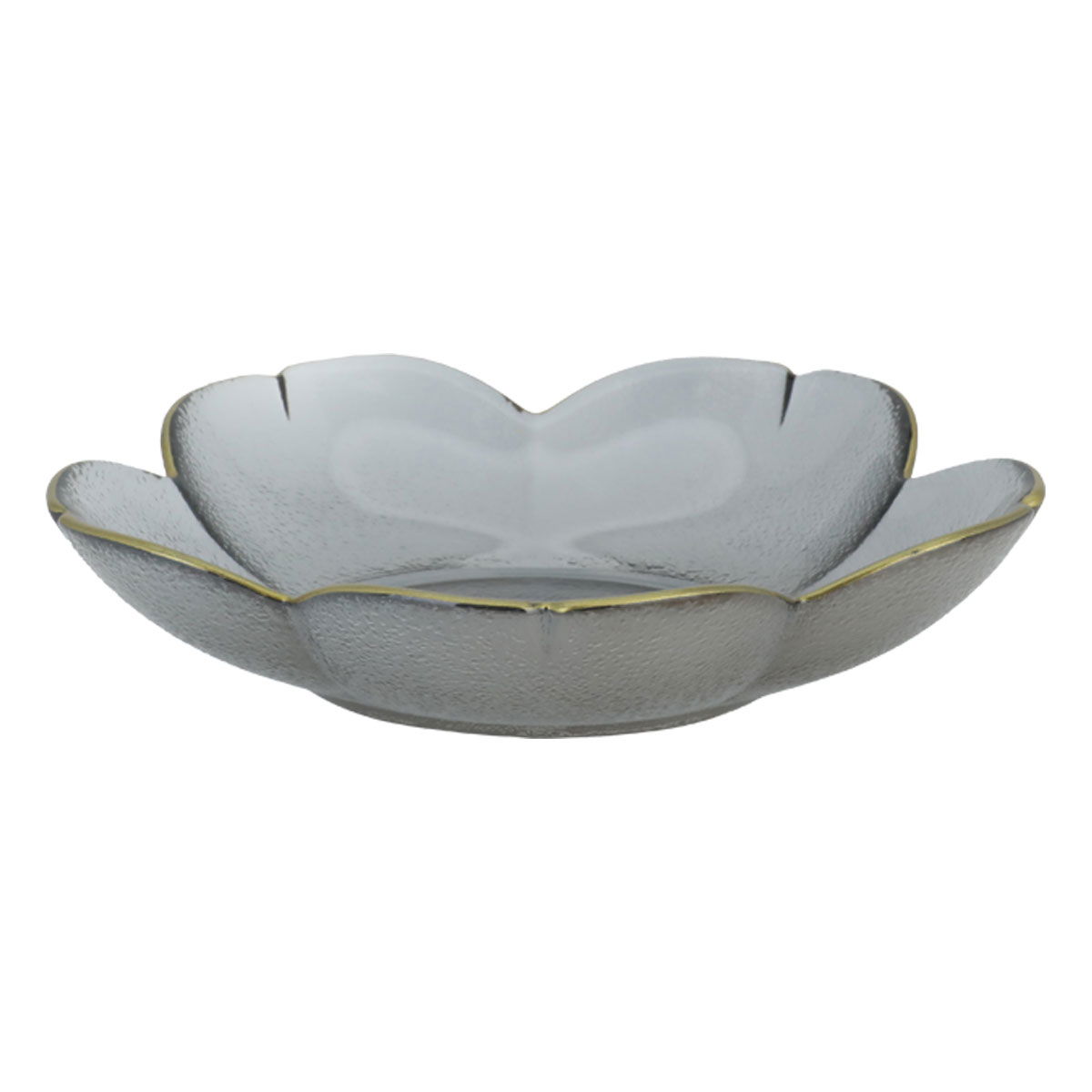 صحن تقديم زجاج السيف غاليري، شكل وردة عميق - أسود شفاف product image 2