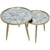طاولات زجاج + حديد السيف غاليري، 55×55×53 / 45×45x48 سم، قطعتين - ذهبي product image 2