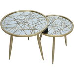 طاولات زجاج + حديد السيف غاليري، 55×55×53 / 45×45x48 سم، قطعتين - ذهبي product image 2