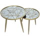 طاولات زجاج + حديد السيف غاليري، 55×55×53 / 45×45x48 سم، قطعتين - ذهبي product image 2
