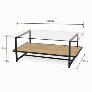 طقم طاولات خشب MDF و معدن، 5 قطع - بنى product image 2