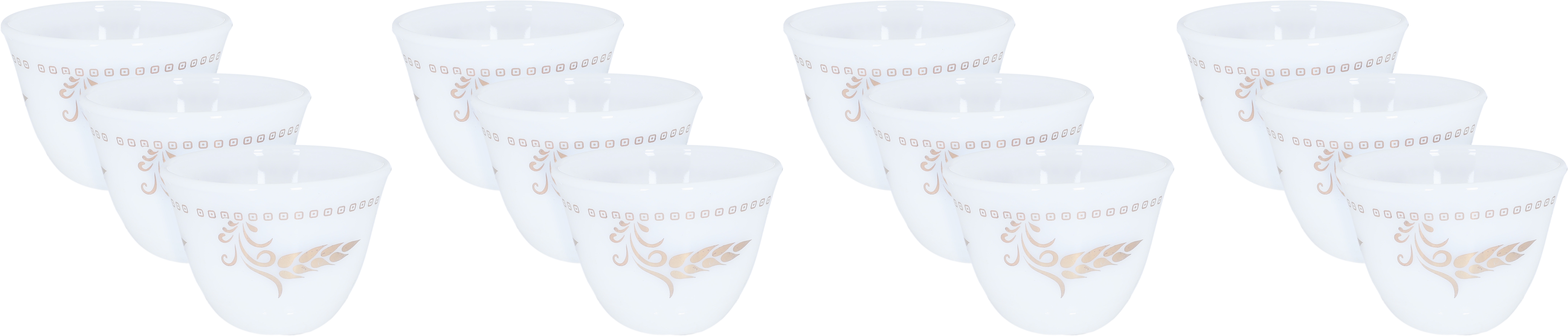 Arcopal Al Saif Gallery Arabic coffee cups, Sunbulah pattern, 12 pieces - white product image