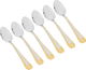 Al Saif Gallery steel tea spoon set, 6 pieces, gold-silver pattern product image 1