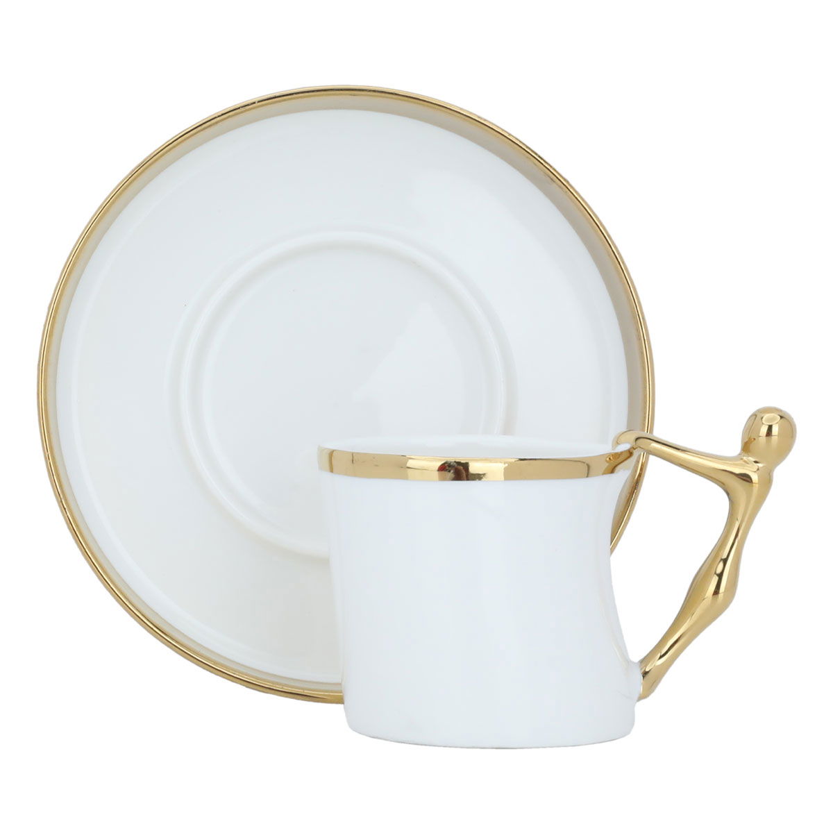 Al Saif Gallery coffee cups and saucer set, ceramic, 12 pieces - white product image