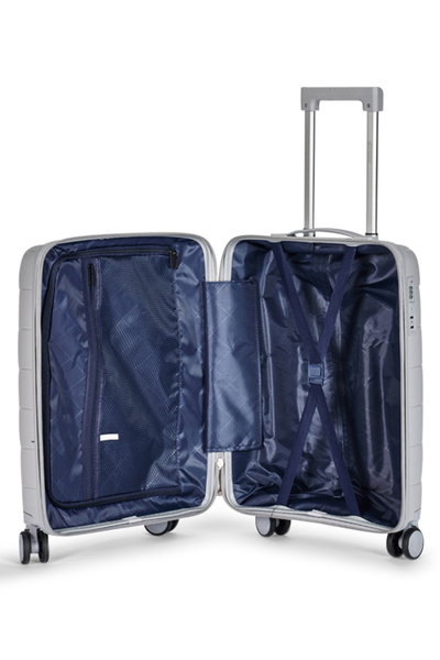 طقم شنط سفر بولي بروبيلين ليمرا، 4 مقاسات، 4 عجلات، بزاوية 360 درجة، LMA-PP504 - فضي product image 6