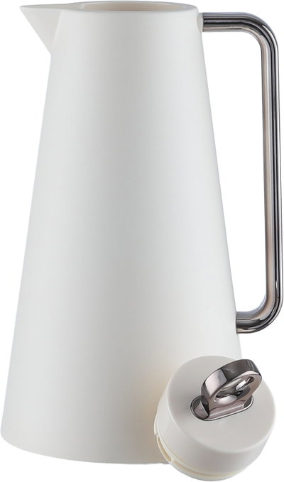 Glory Helena Thermos, 1 liter, glass inner material, silver handle, pressure cap - silver white product image 5