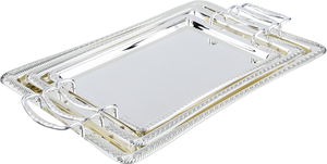AlSaif Gallery Steel Tray set, 3 Pieces - Silver product image