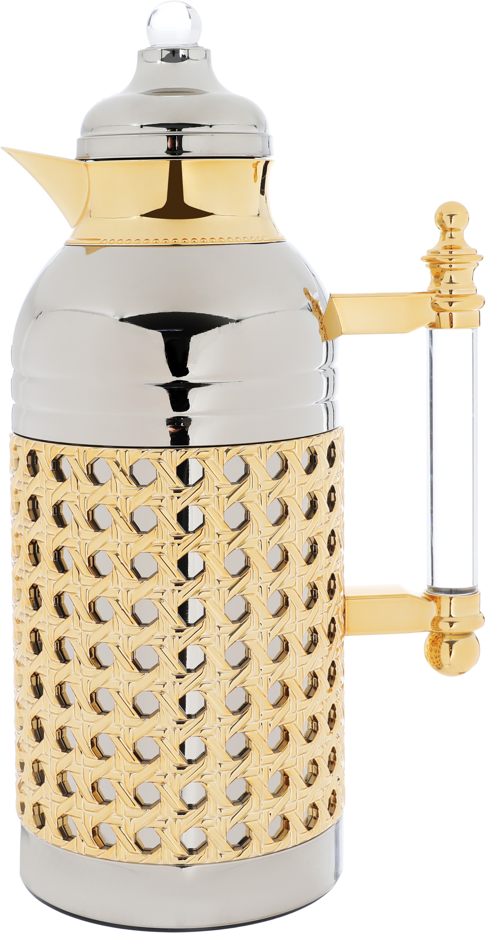 Al Saif Gallery Sarah thermos set, 1 liter, transparent handle, thermal glass inner case, steel outer shell - silver product image 7