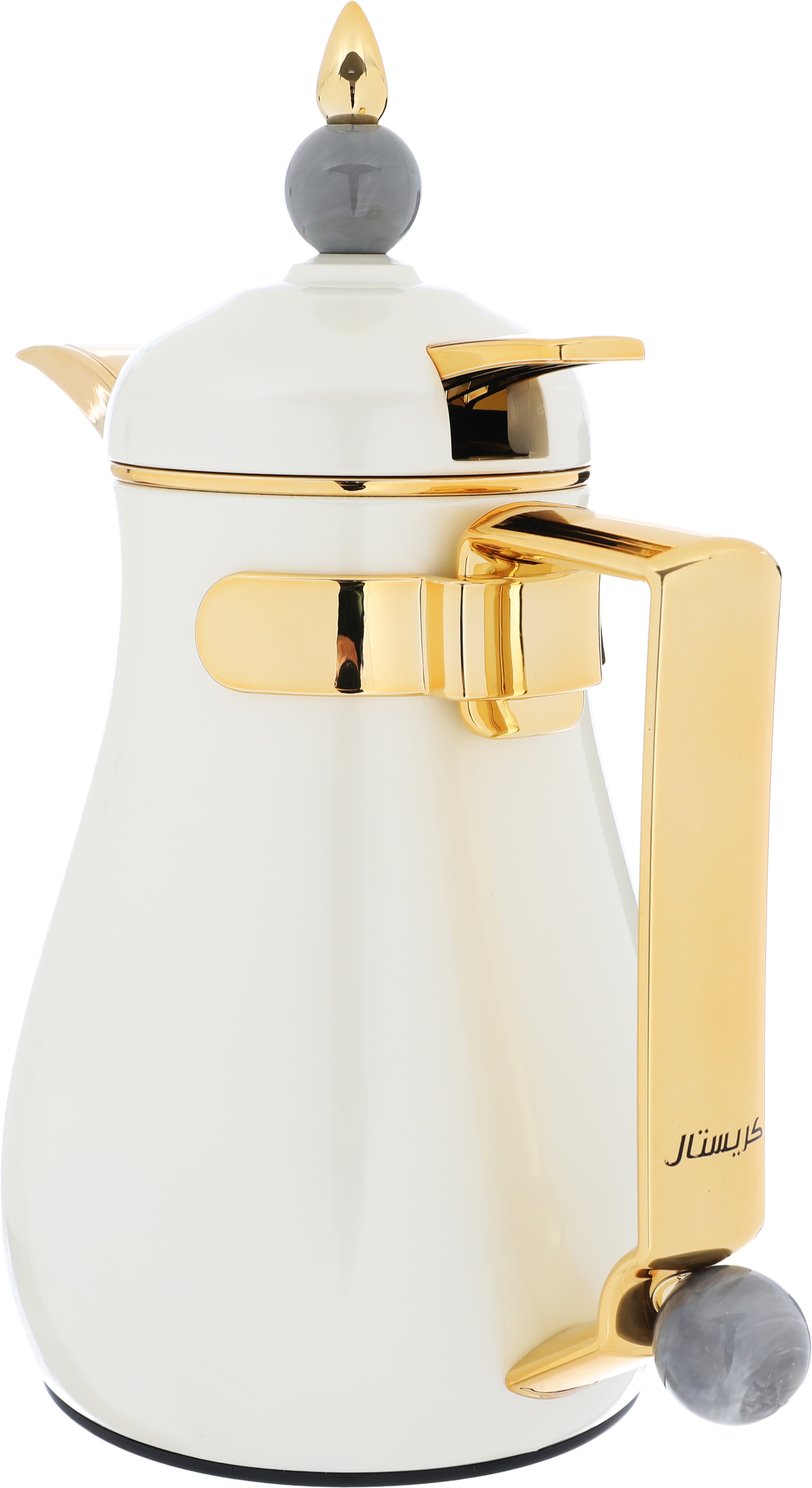 Al Saif Gallery Crystal Thermos, 0.35 litres, thermal glass inner container, steel outer shell - pearly white product image 4