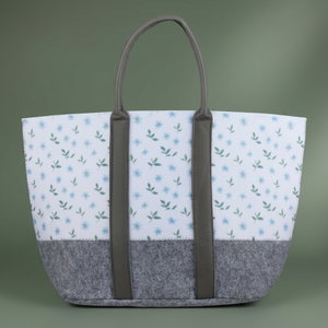 Al Saif Gallery fabric thermos bag, 35x20x35 cm, floral pattern - Grey white product image