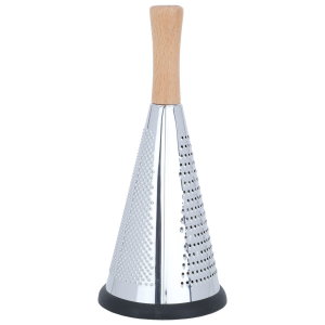 Al Saif Gallery steel grater, circular, with wooden handle, small - silver product image 2