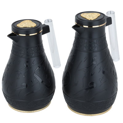 طقم ترامس كرم السيف غاليري، 1 / 0.65 لتر، نقش إسلامي، حافظة داخلية زجاج حراري - أسود product image 3