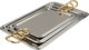طقم طوفريات سوارة استيل، 3 قطع - فضي ذهبي product image 1