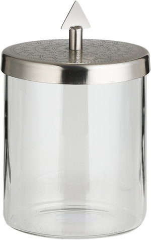 Al Saif Gallery Stainless Steel Glass Spice Jar, Lid, Round, 10X10X15 Cm - Transparent Silver product image