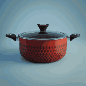 قدر طهي تيفال رد فلام، 30 سم، غطاء زجاج - أحمر أسود product image