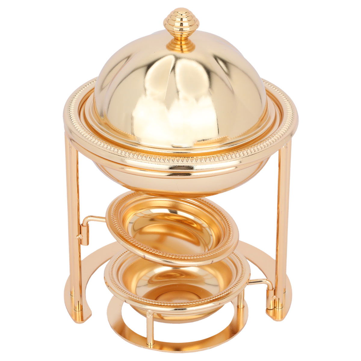 Al Saif Gallery Steel Date Set, Round, Noah Plate with Stand - Gold product image 2