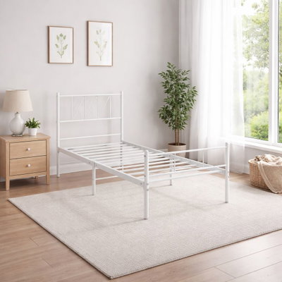 سرير هيكل حديد، 190×70×86 سم - أبيض product image 4