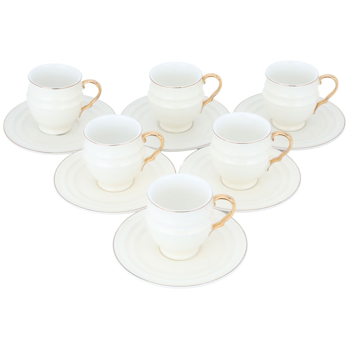 طقم فناجين قهوة بورسلان السيف غاليري، 12 قطعة - ابيض product image 2