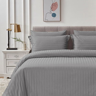 طقم لحاف نداف قطن، 240x260 سم، نفرين، 7 قطع - رصاصي product image 2