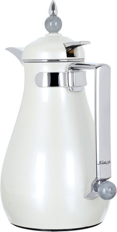 Al Saif Gallery Crystal Thermos Set, 1/0.7 litre, tofaria, thermal glass inner container, steel outer shell - white product image 12