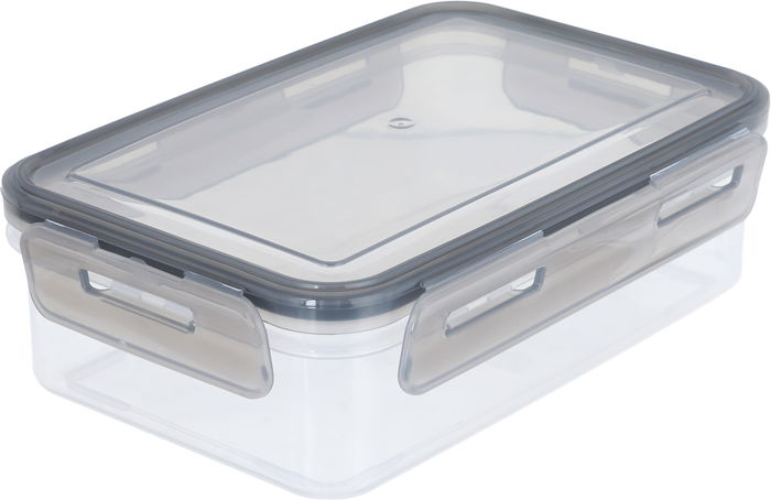 Al Saif Gallery Plastic Food Container with Lid, 1 Liter, 20x14x6 cm, Rectangle - Gray product image 2