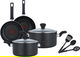 Tefal steel cookware set, 9 pieces - black product image 1