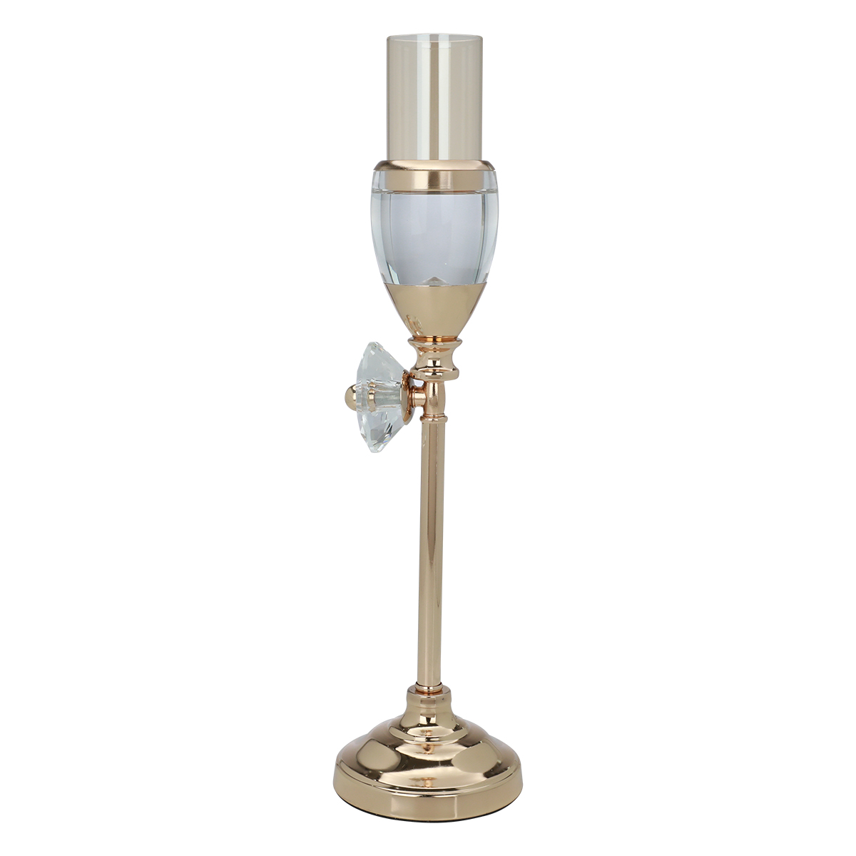 Al-Qannas Steel Candlestick, 7×10×24 cm - Gold product image 1