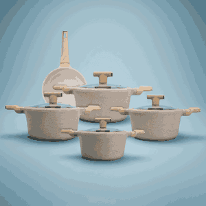 Neoclean Titanium Granite Cookware Set, 9 Pieces - Beige product image