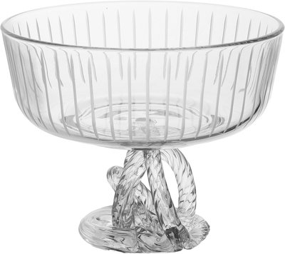 Al Saif Gallery Glass Serving Bowl, 23x23x18 cm, Base, Round - Transparent product image 3