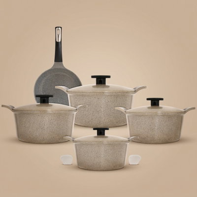 Nooflam Extrema Steel Cookware Set, 9 Pieces - Beige product image 1
