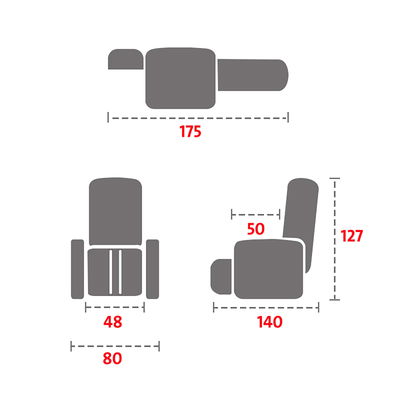كرسي مساج فاخر ميموري فوم باك كومفورت، 85.6x146x127.5 سم - بني product image 4