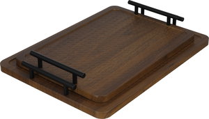 طقم طوفريات خشب السيف غاليري، 2 قطع - خشبي غامق product image