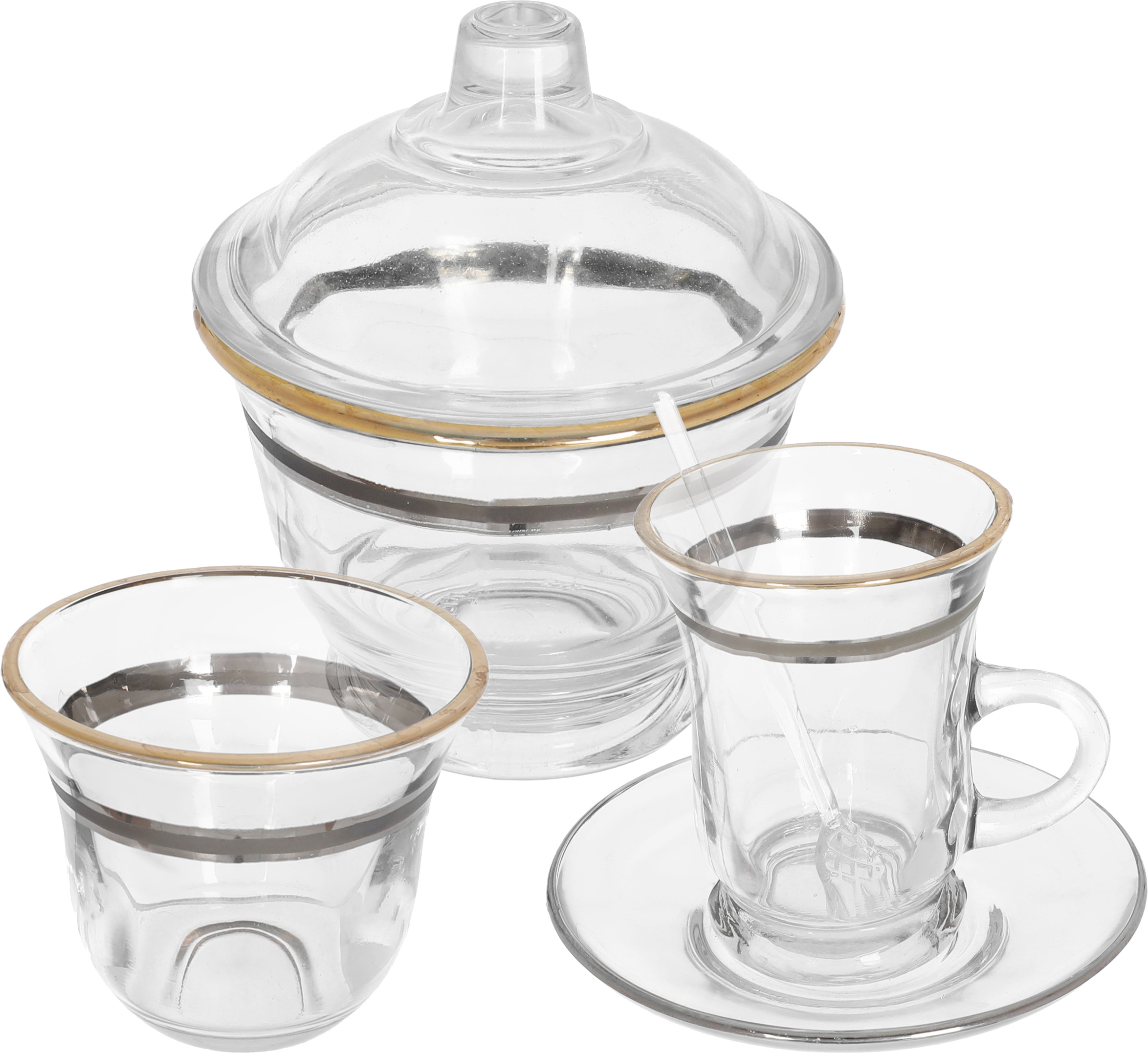 طقم كاسات شاي زجاج السيف غاليري، 50 قطعة - شفاف product image