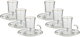 Al Saif Gallery Glass Tea Set, 13cm, 12 Pieces, Porcelain Saucers - White/Gray product image 1