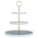 Al Saif Gallery porcelain cake stand, 3 levels, engraved, circular - white product image 1