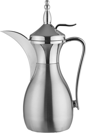 Alsaif plus Thermos in the shape of a Diwan Dallah, 0.75 liters, inner material: glass, pressure cap - silver product image