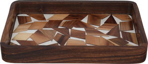Al Saif Gallery Acrylic Serving Tray, 35x25x5 cm, Rectangular - Wood Brown product image