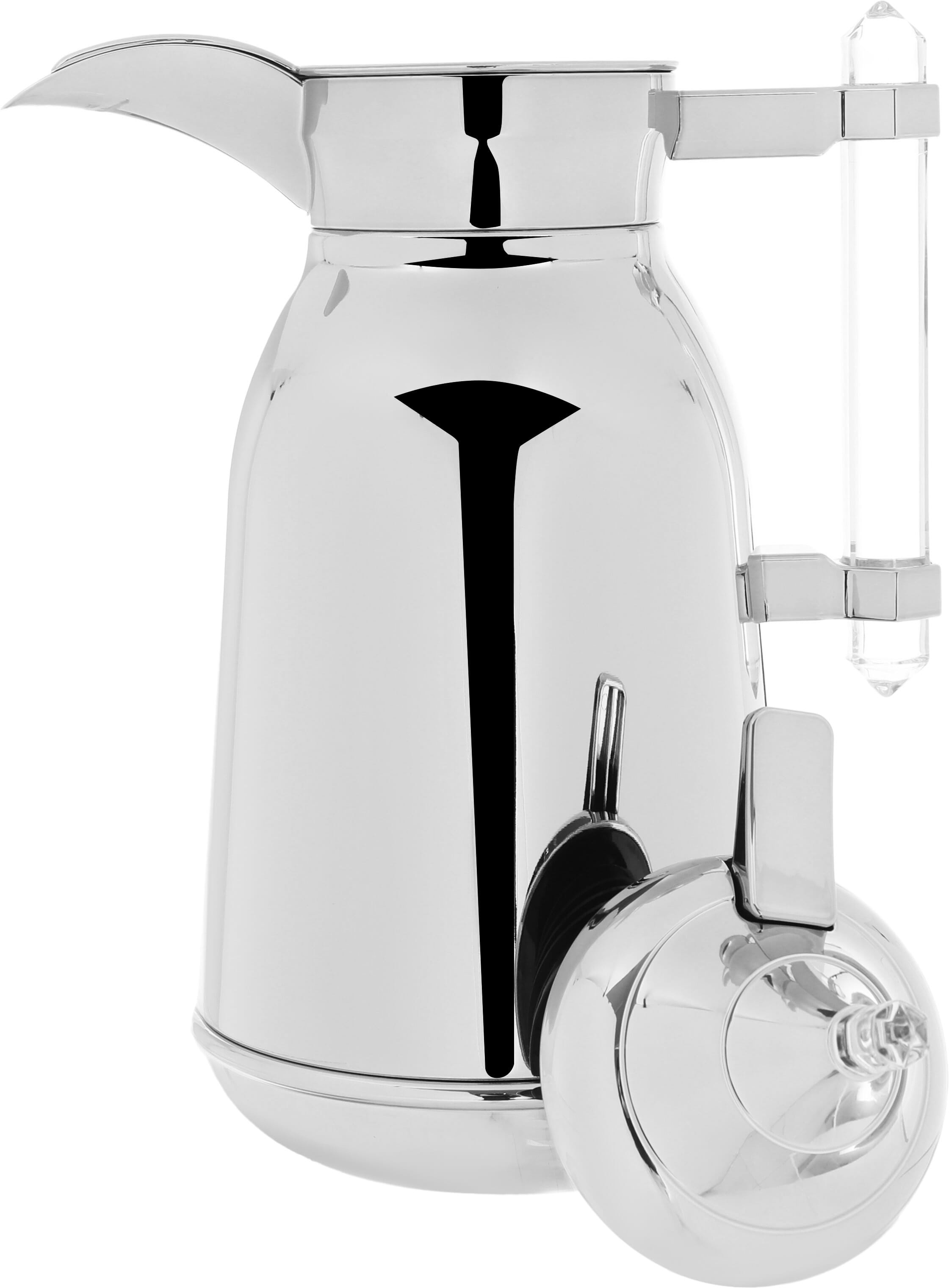 Al Saif Gallery Shahad thermos set, 1/1 liter, with transparent handle, two pieces, thermal glass inner container, steel outer shell - silver product image 6