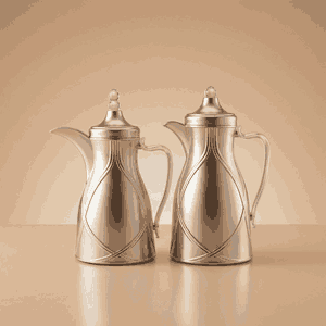 طقم ترامس طيف السيف غاليري، 0.7 / 1 لتر، 2 قطعة، خامة داخلية زجاج، يد شفاف، غطاء ضغاط - فضي product image