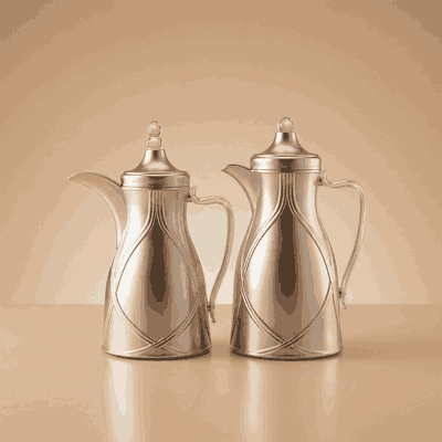 طقم ترامس طيف السيف غاليري، 0.7 / 1 لتر، 2 قطعة، خامة داخلية زجاج، يد شفاف، غطاء ضغاط - فضي product image 1